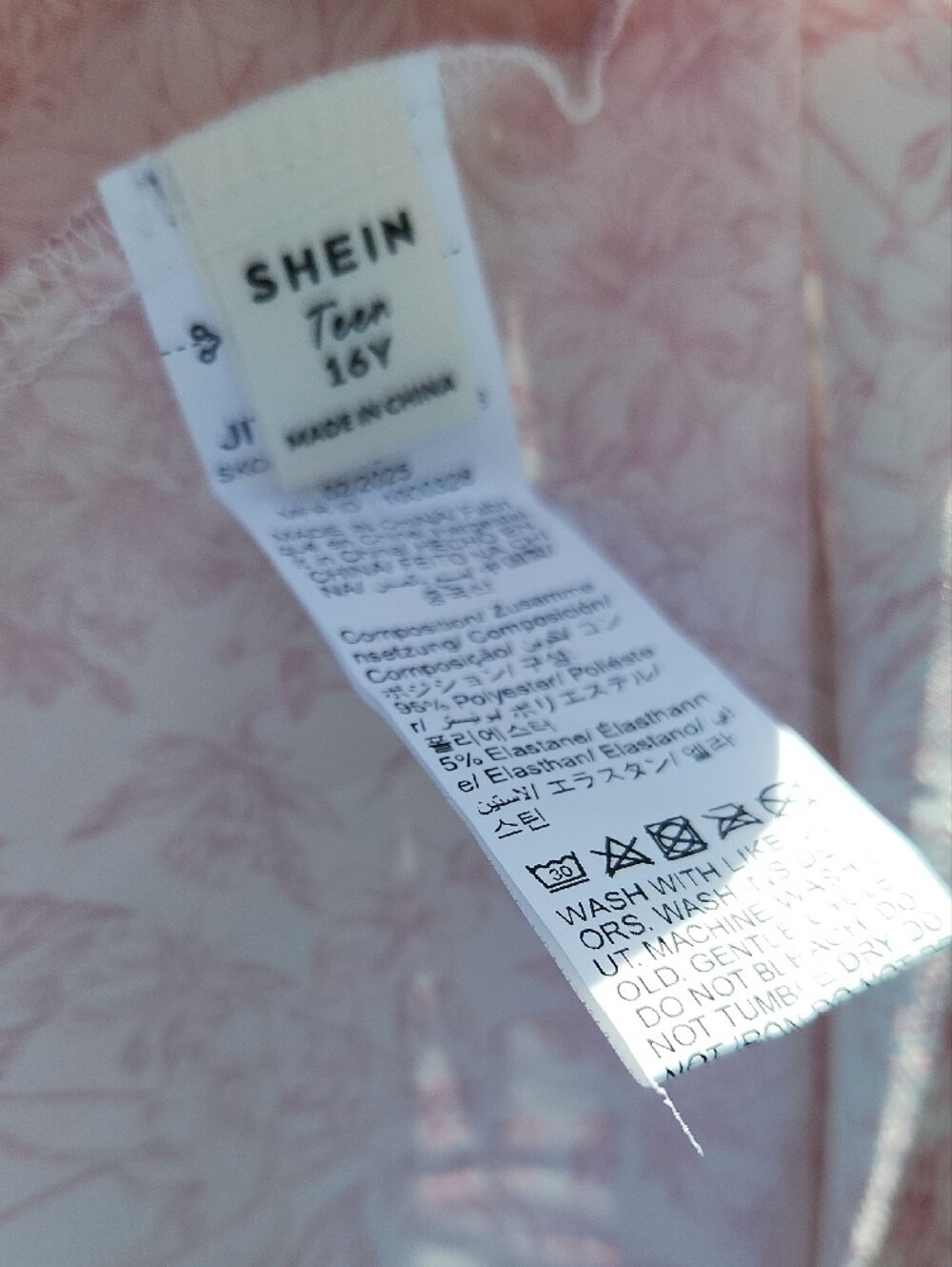Women's Pink Floral Mini Dress with Delicate Straps - Picture 7 of 7